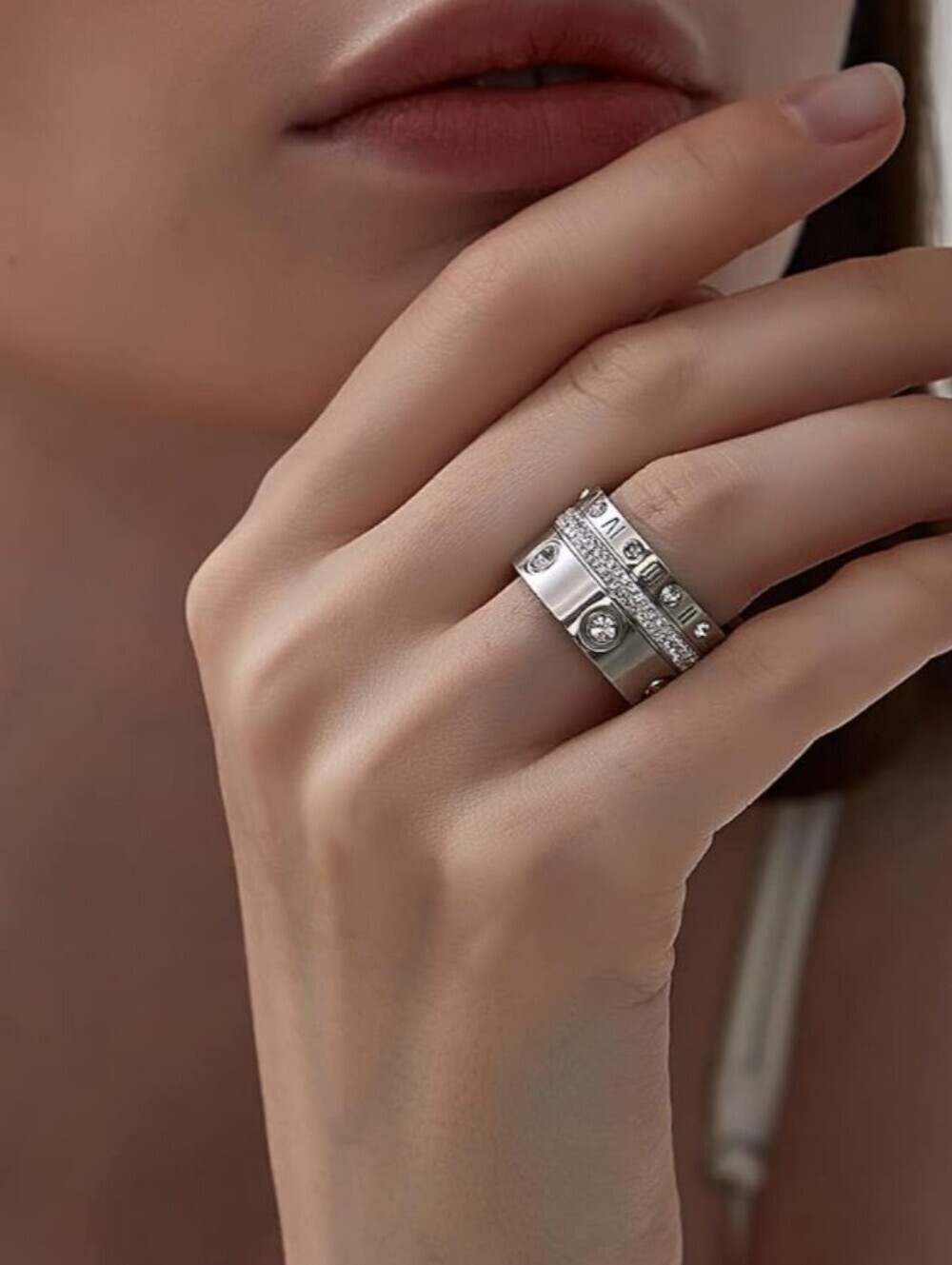 Stacked CZ Ring - Elegant Silver Band